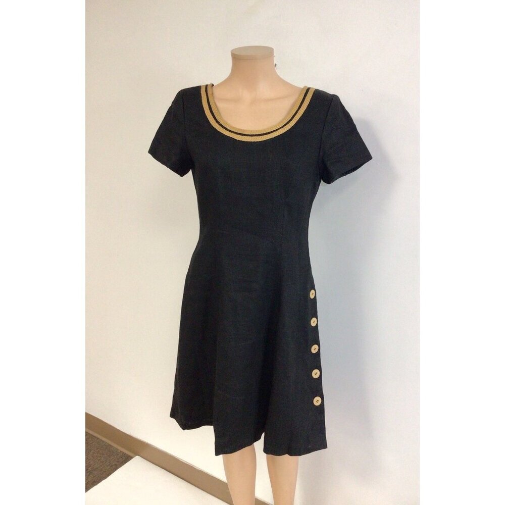 Liz Claiborne Black Linen Dress Womens 8